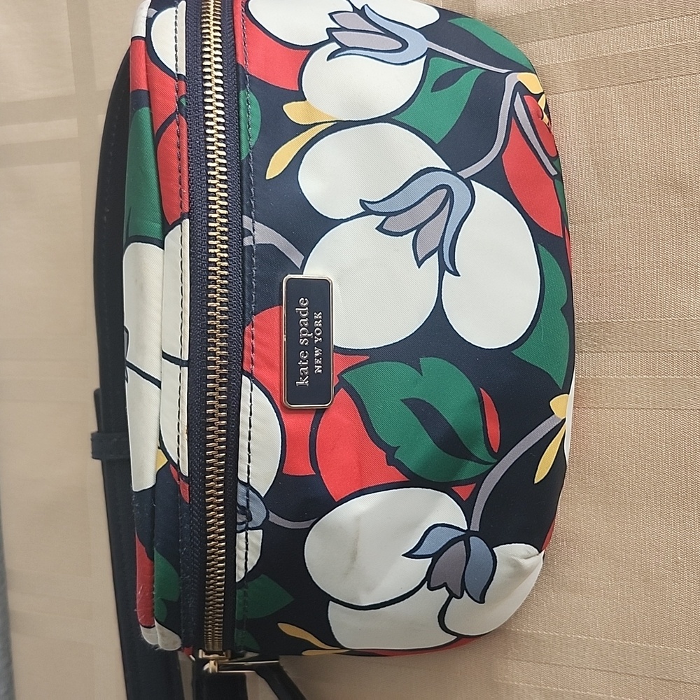 kate spade Floral Print Crossbody Bag in Navy, White, Red & Green